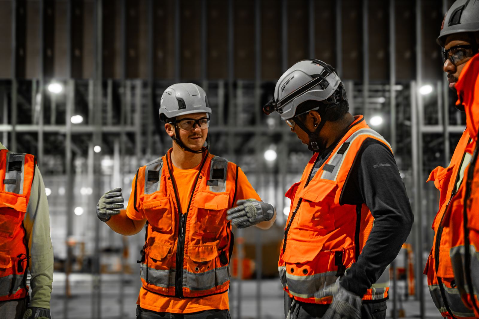 Gold Key crew members talking on site